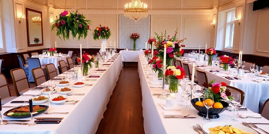 Elegant tafelsetting voor een evenement in Amsterdam.